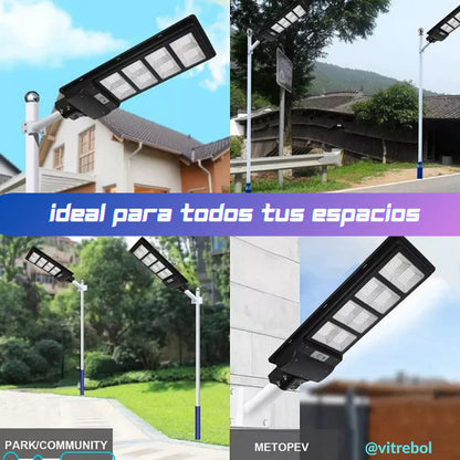 Lampara con panel solar grande 400W - Potente y duradera.