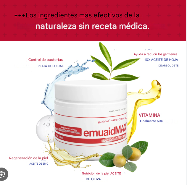 "Emuaid® reduce el dolor, el picor y la inflamación del eczema y elimina el 99,99% de las bacterias en 1 minuto1"