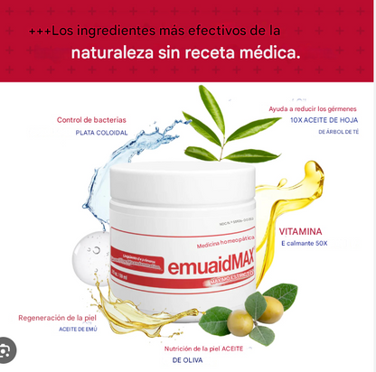 "Emuaid® reduce el dolor, el picor y la inflamación del eczema y elimina el 99,99% de las bacterias en 1 minuto1"