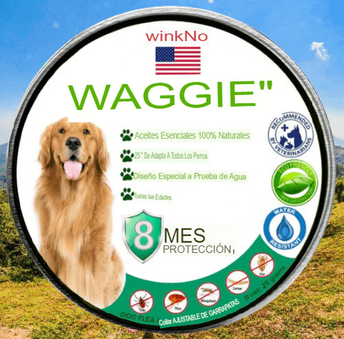 Waggie™ - Collar natural antipulgas, garrapatas y mosquitos (protección más segura durante más de 8 meses)