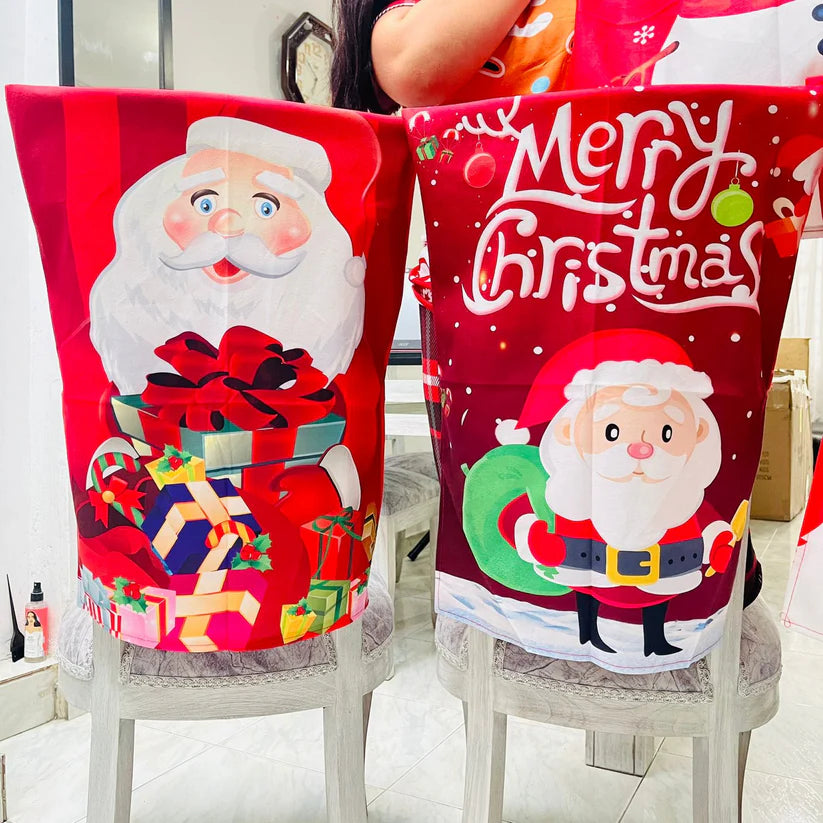 4 FORROS PARA SILLAS DECORACION NAVIDEÑA🎅✅