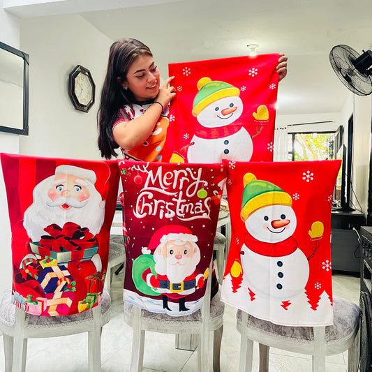 4 FORROS PARA SILLAS DECORACION NAVIDEÑA🎅✅